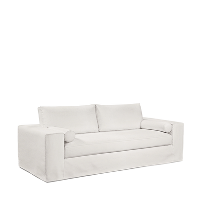 NOMERI 2,5-seater sofa with bolt white textile 