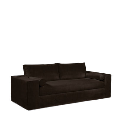 NOMERI 2,5-seater sofa with dark brown textile 