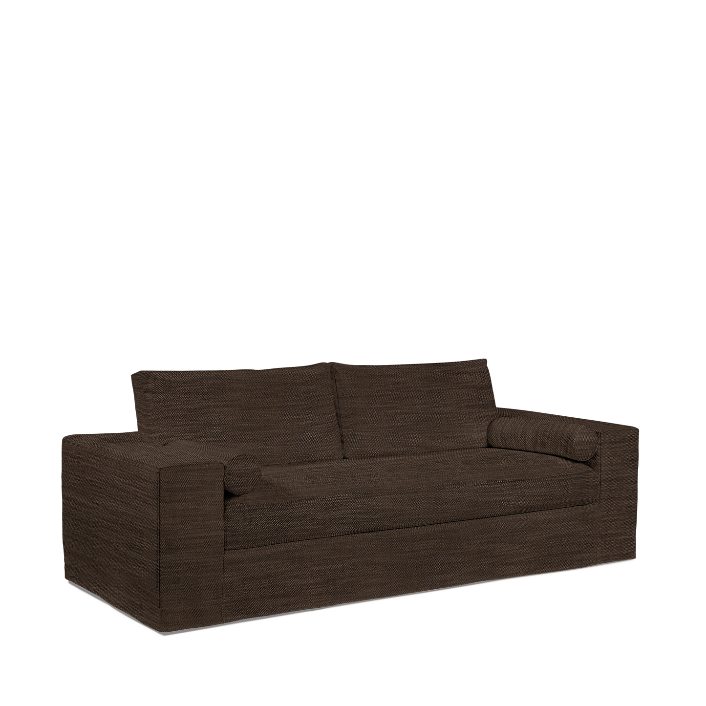 NOMERI 2,5-seater sofa with brown textile 
