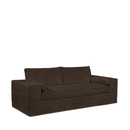 NOMERI 2,5-seater sofa with brown textile 