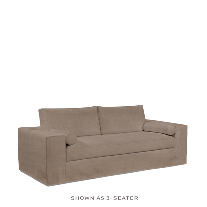 NOMERI 2-seater sofa with light brown textile 