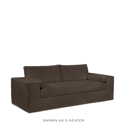 NOMERI 2-seater sofa with warm grey textile 