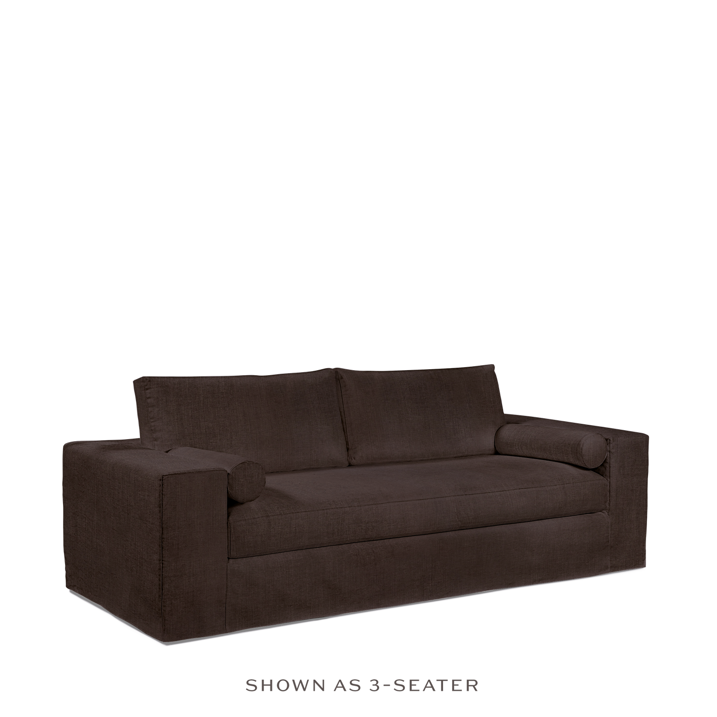 NOMERI 3-seater sofa with linara brown textile 