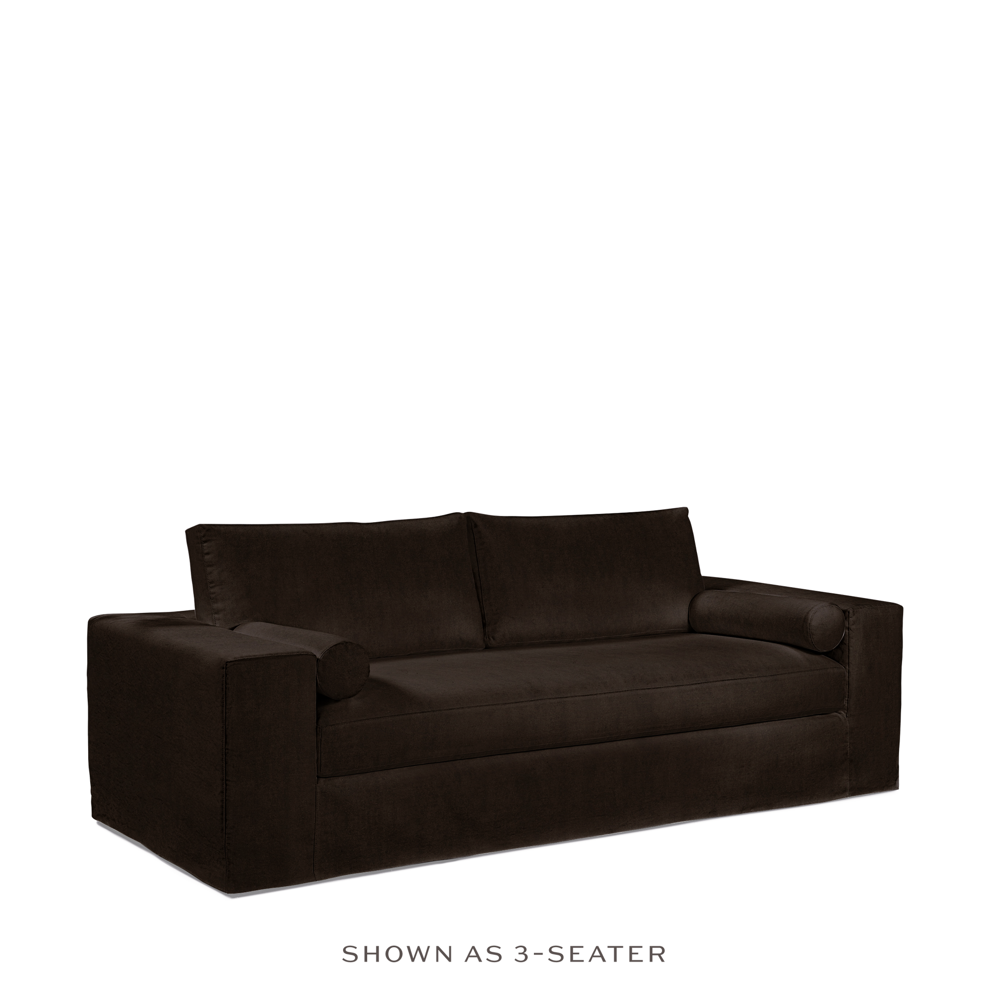NOMERI 2-seater sofa with dark brown textile 
