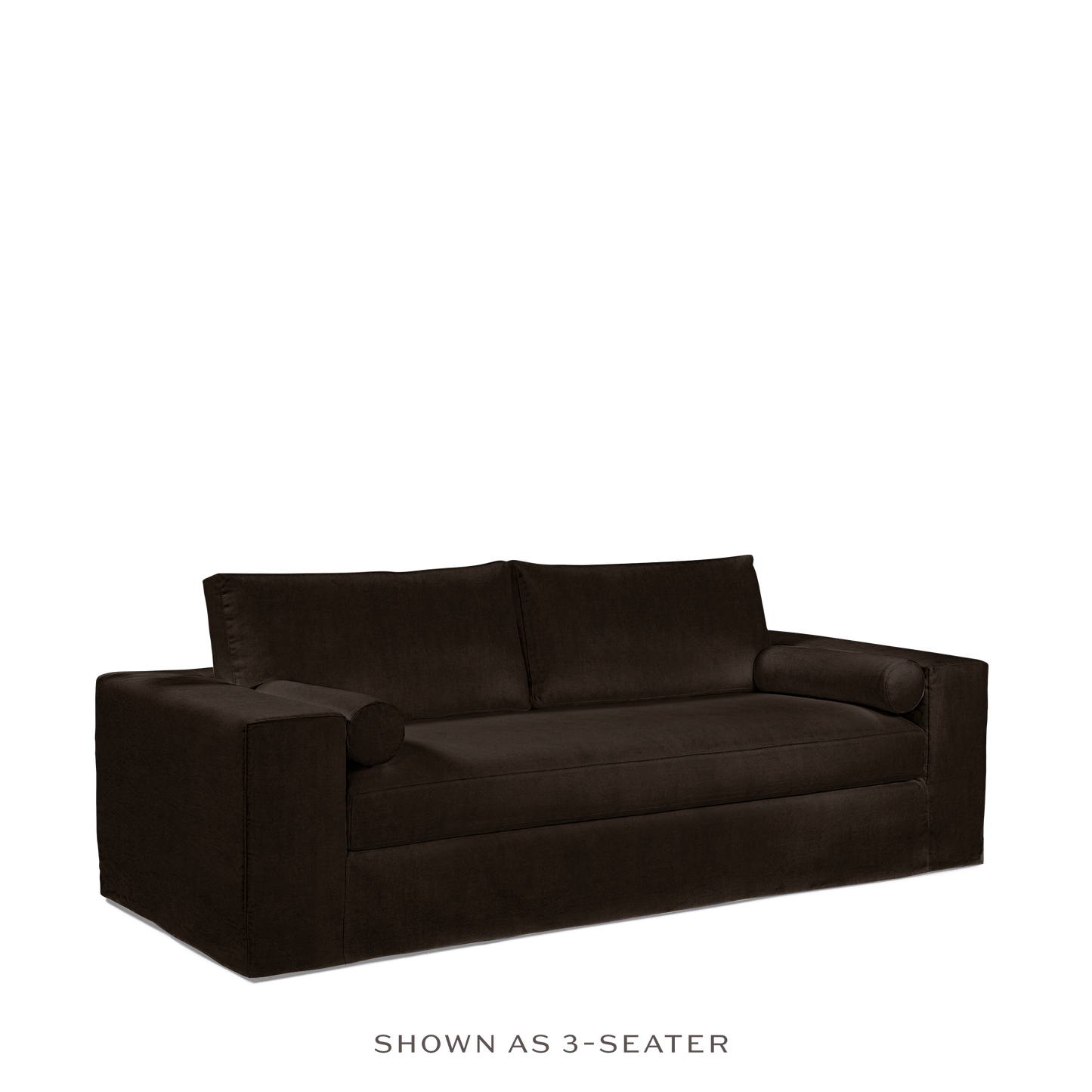 NOMERI 3-seater sofa with dark brown textile 