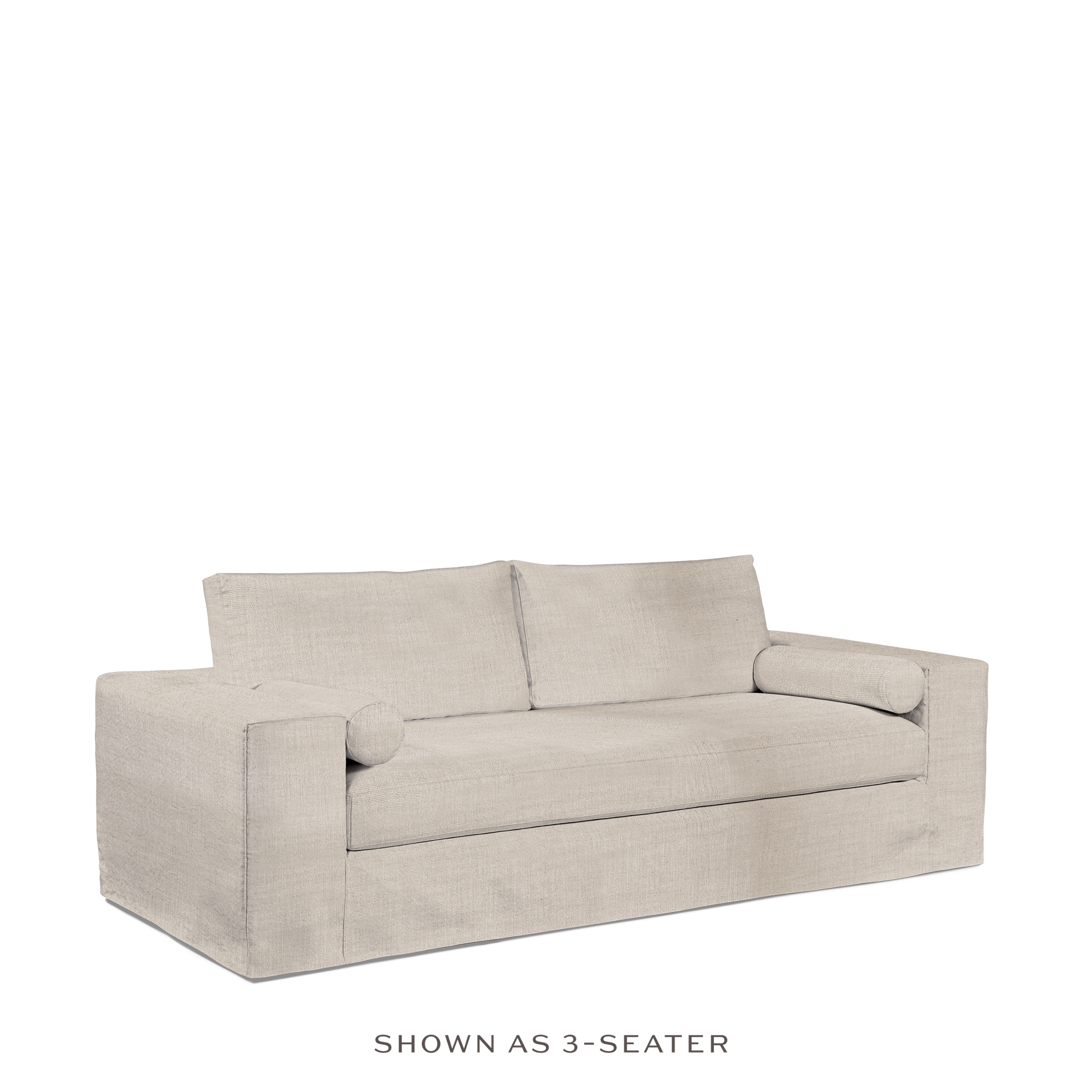 NOMERI 3-seater sofa with taupe textile 