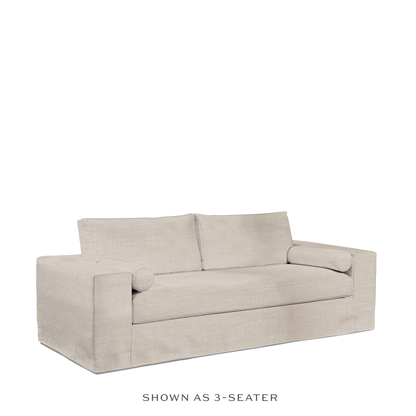 NOMERI 3-seater sofa with taupe textile 