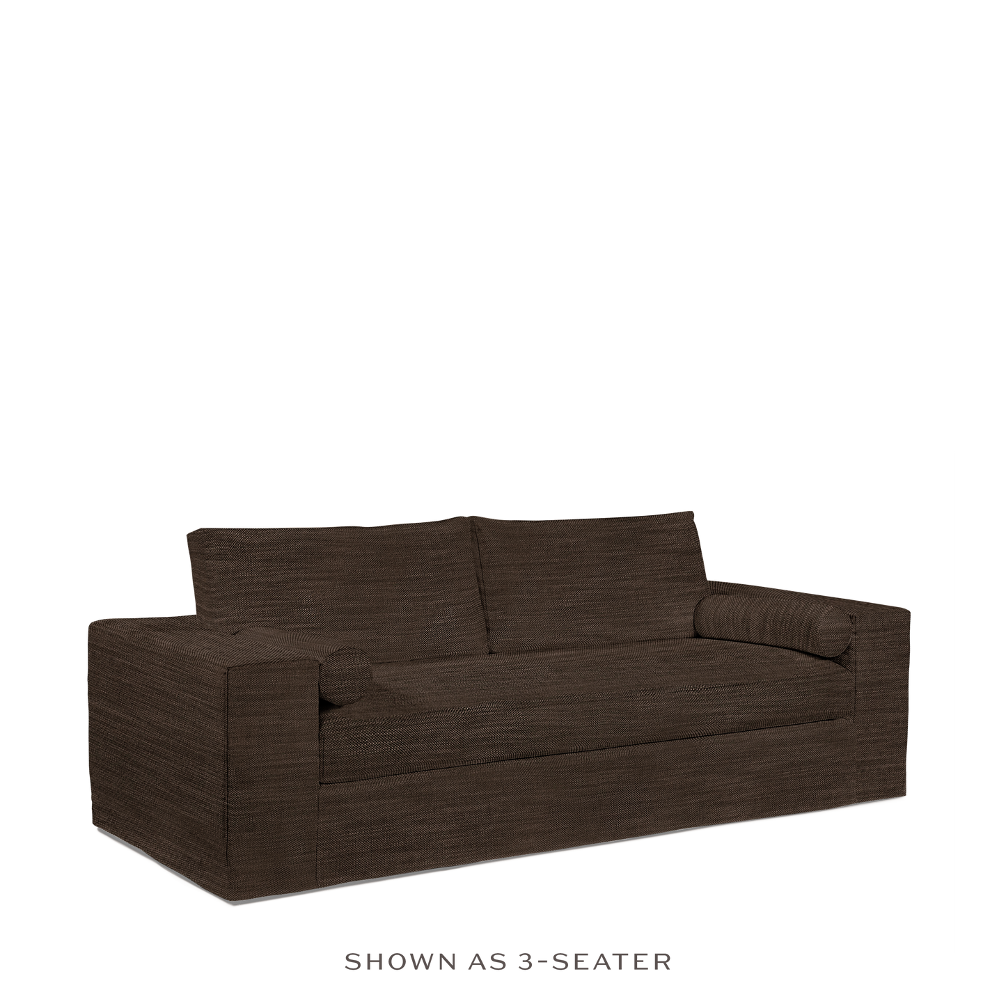 NOMERI 3-seater sofa with brown textile 