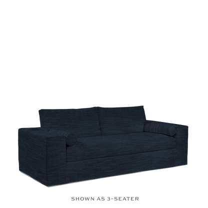 NOMERI 2-seater sofa with rocco dark blue textile 