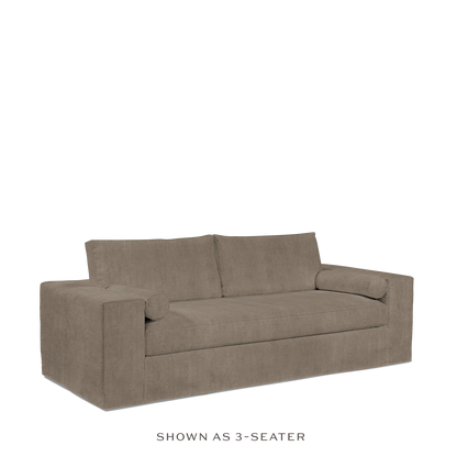 NOMERI 2-seater sofa with suede grey textile 