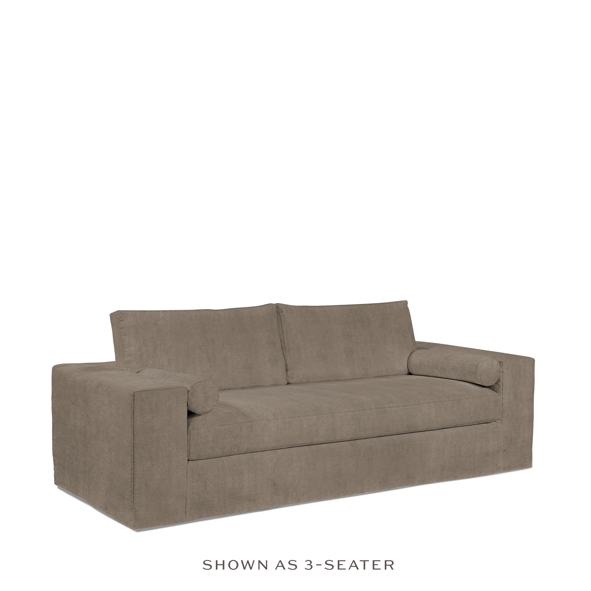 NOMERI 3-seater sofa with suede grey textile 