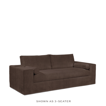 NOMERI 3-seater sofa with suede brown textile 