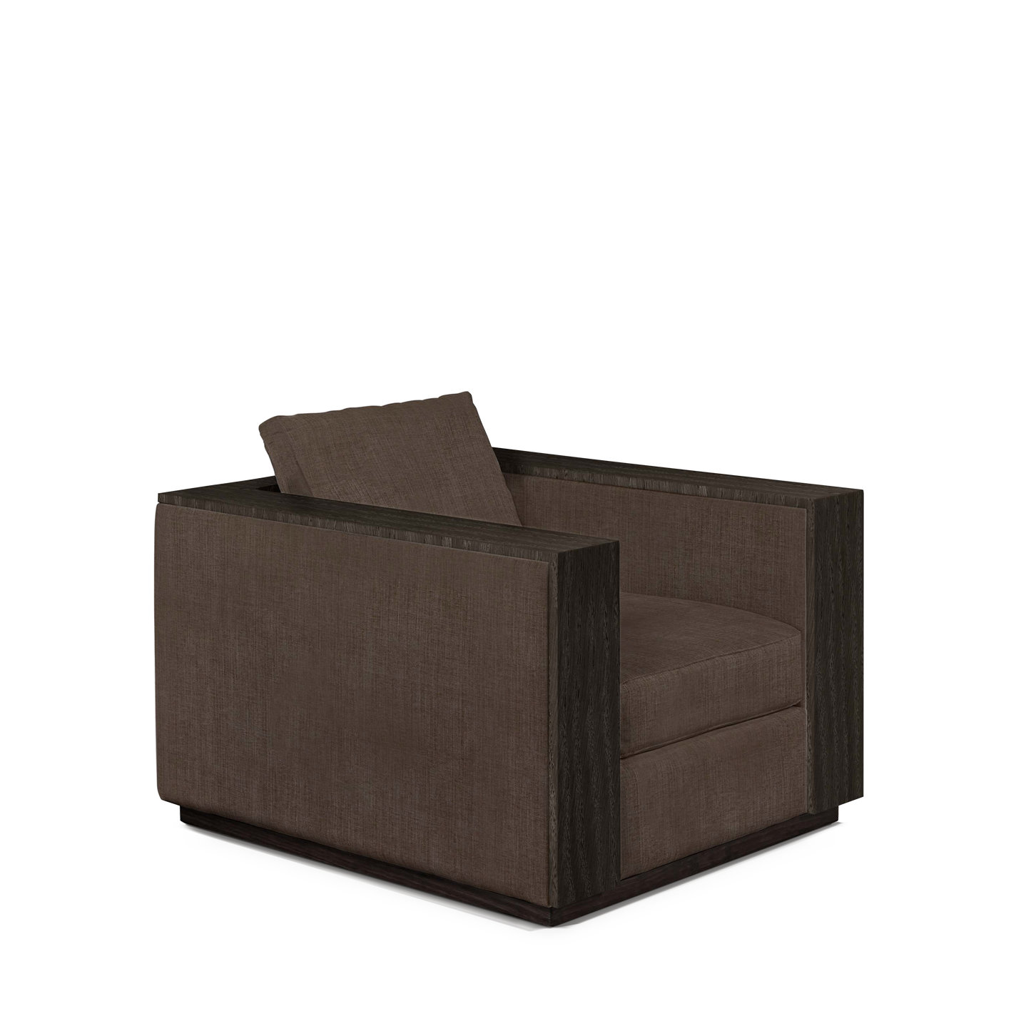 Sandon armchair with dark grey textile and dark grey wood 