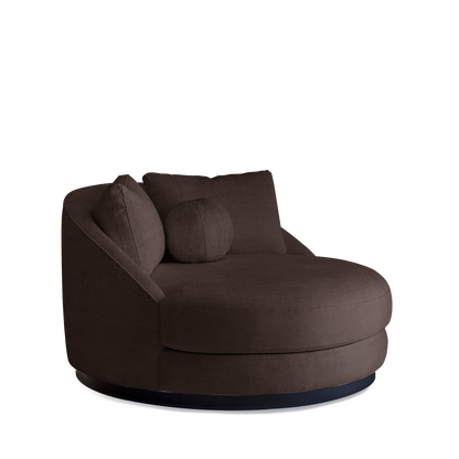 SIESTA Lounge Bed with linara brown textile 
