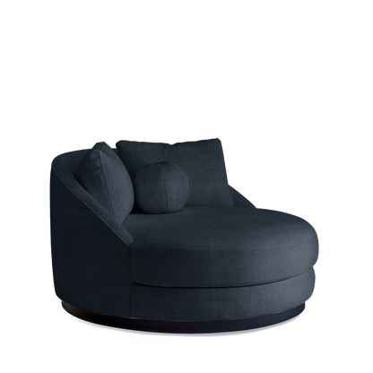 SIESTA Lounge Bed with linco dark blue textile 
