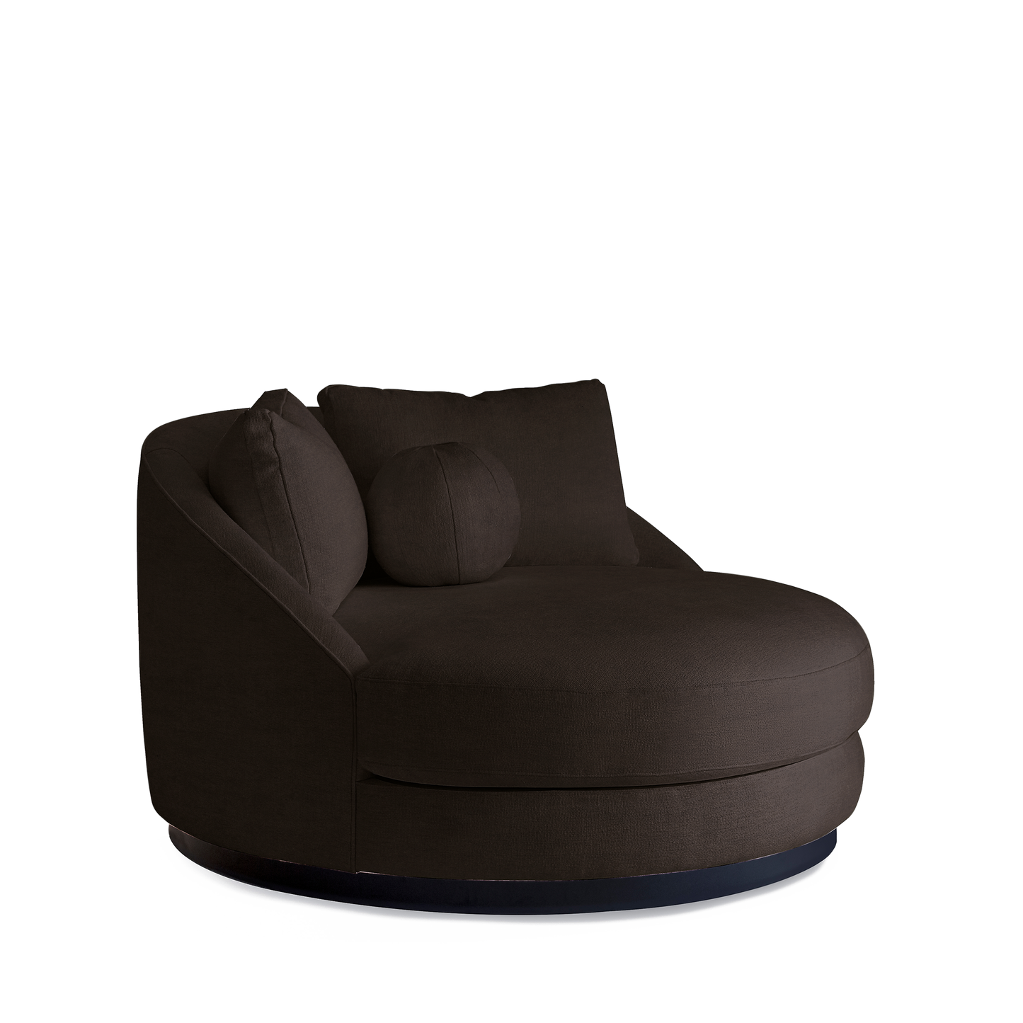 SIESTA Lounge Bed with dark brown textile 