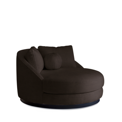 SIESTA Lounge Bed with dark brown textile 
