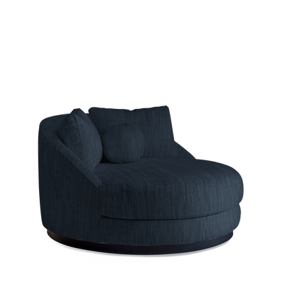 SIESTA Lounge Bed with Rocco dark blue textile 