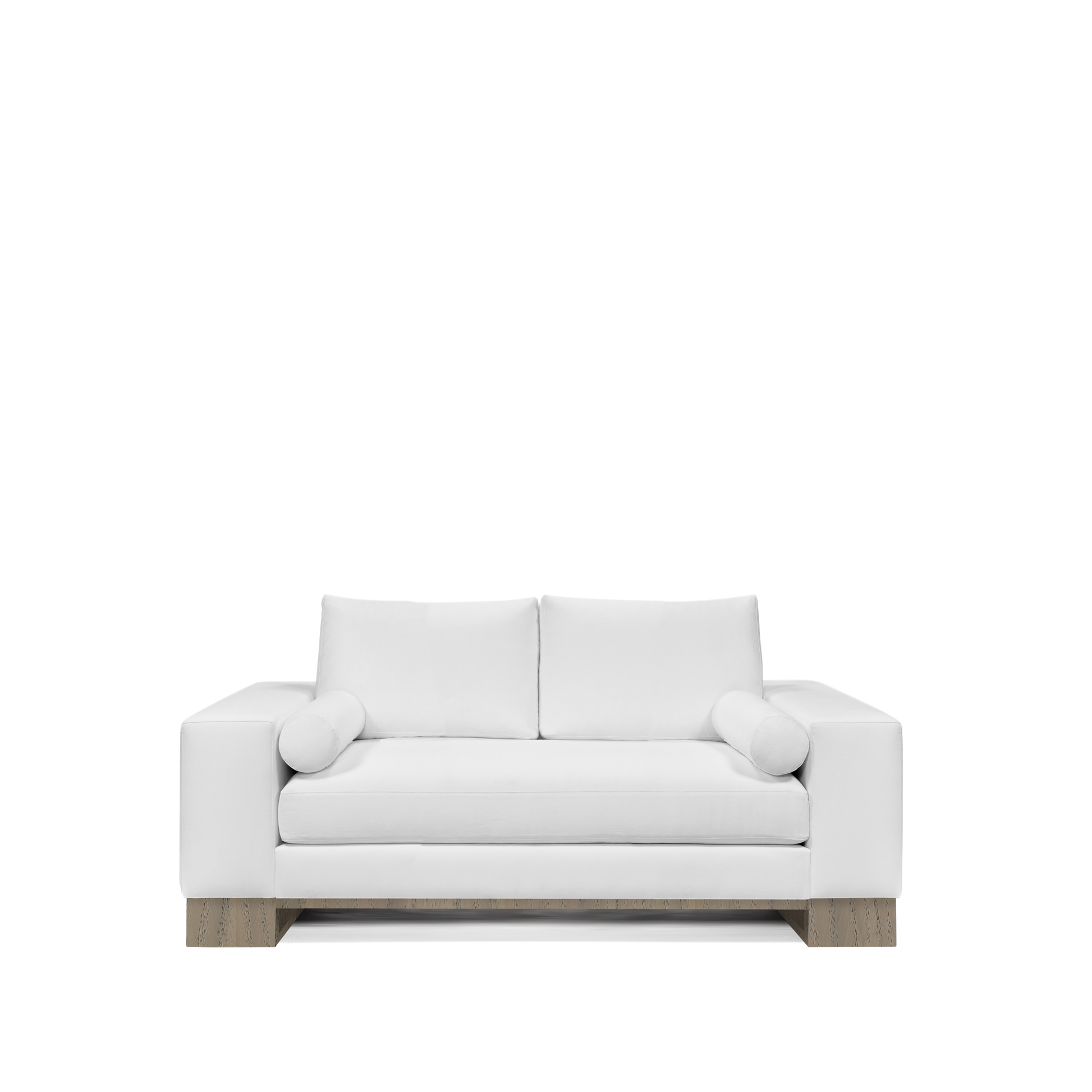 TERRA 2-seater sofa white textile 
