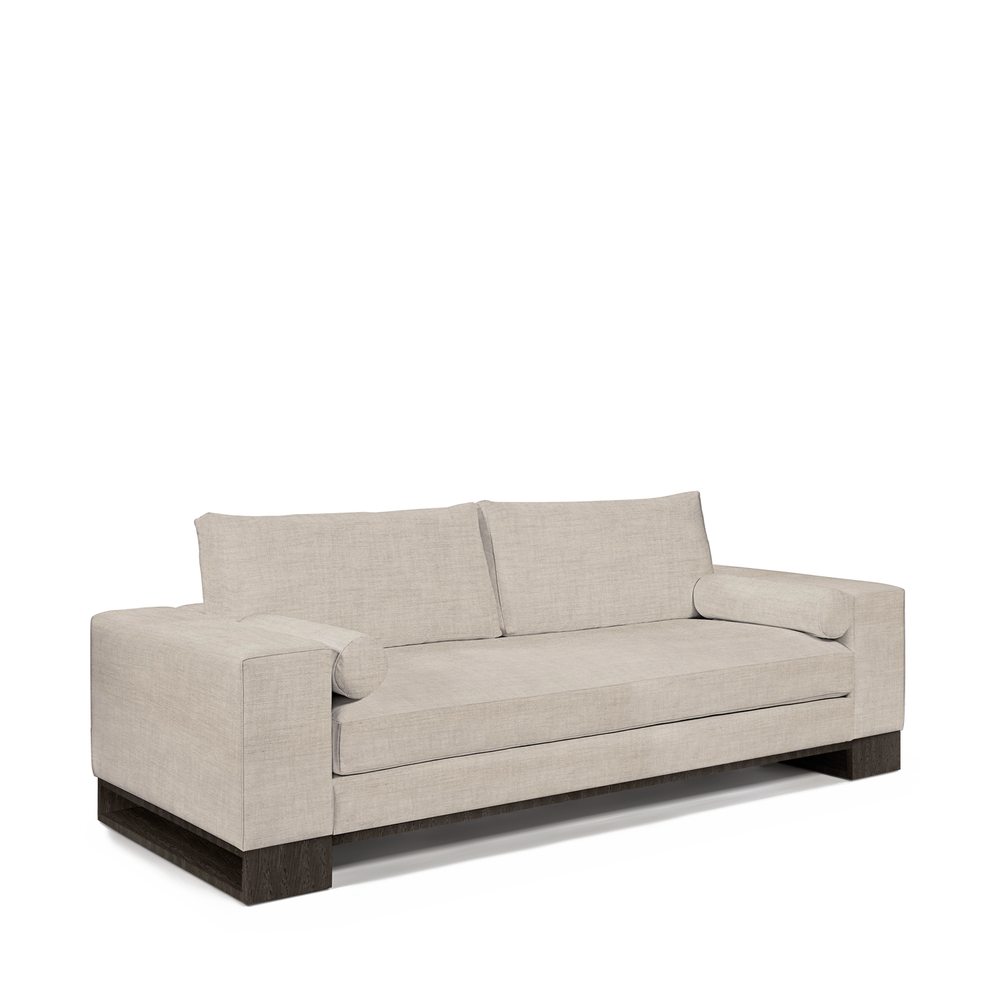 TERRA 2,5-seater sofa with taupe textile and dark grey wood legs 