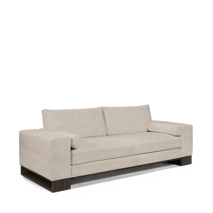 TERRA 2,5-seater sofa with taupe textile and dark grey wood legs 