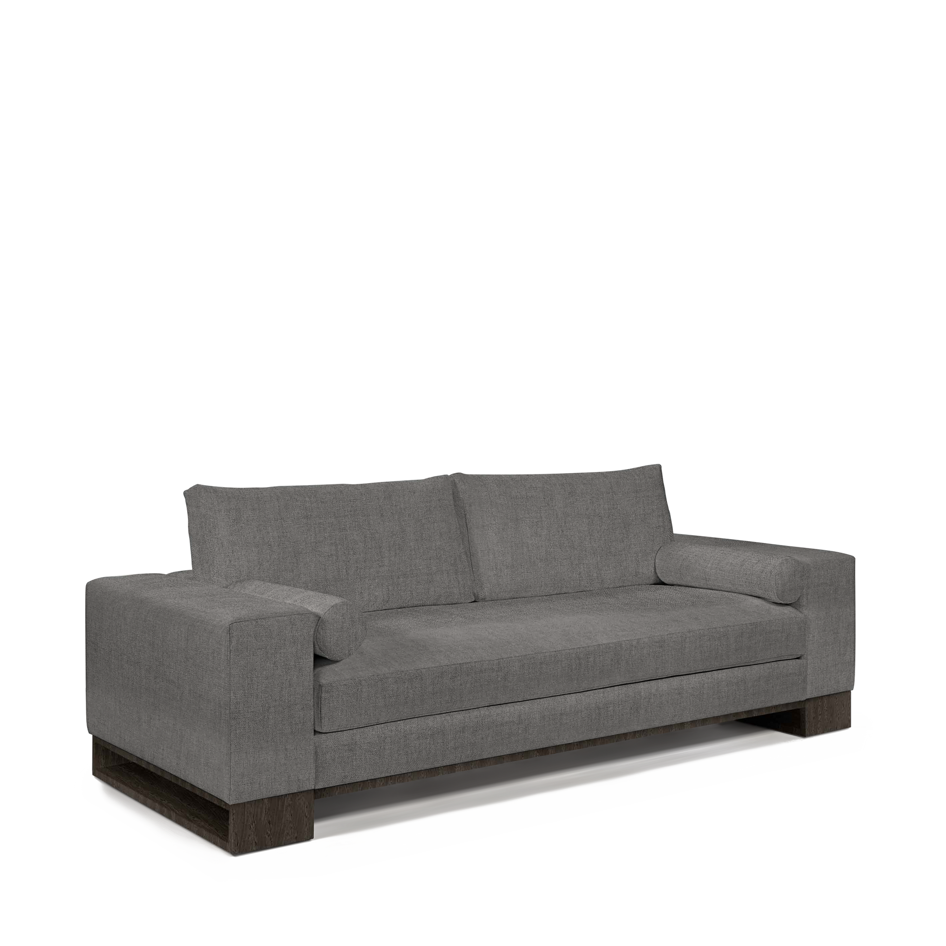 TERRA 2,5-seater sofa with dark grey textile and dark grey wood legs 