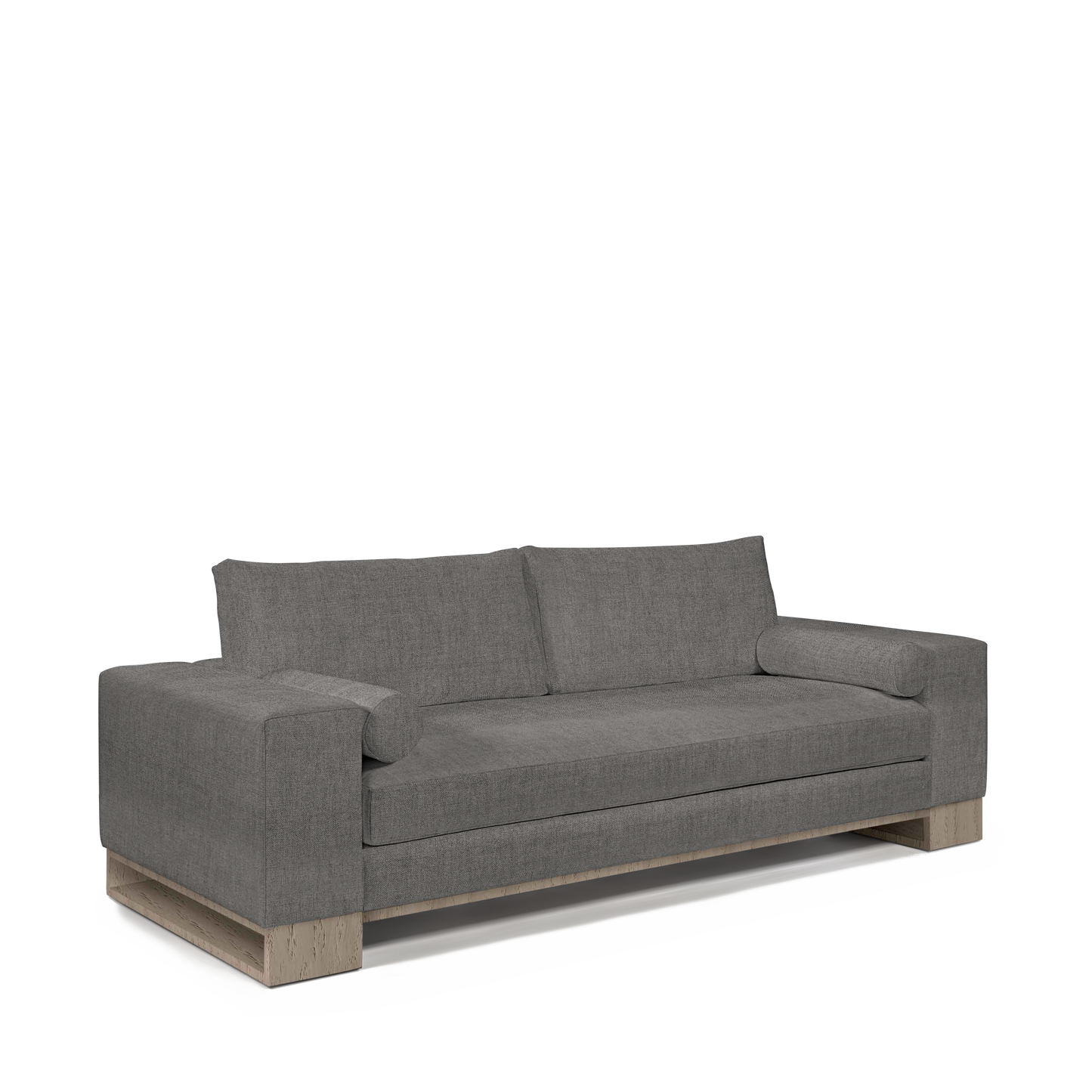 TERRA 2,5-seater sofa with dark grey textile and natural grey wood legs 