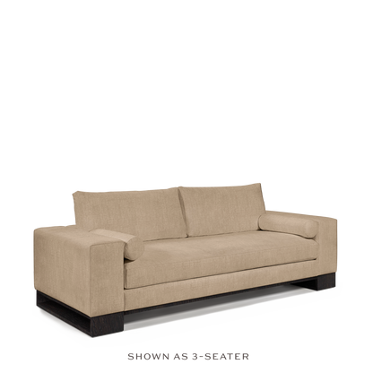  TERRA 3-seater sofa with khaki textile and chocolate wood legs 