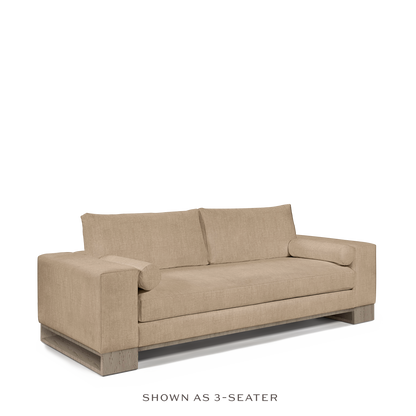 TERRA 3-seater sofa with khaki textile and natural grey wood legs 