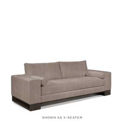TERRA 2-seater sofa with London grey textile and dark grey wood legs 