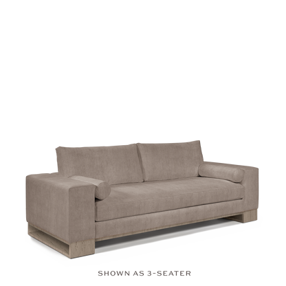 TERRA 2-seater sofa with London grey textile and natural grey legs 