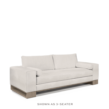 TERRA 3-seater sofa with light grey textile and natural grey wood legs 