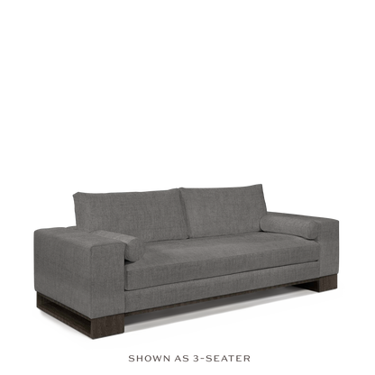 TERRA 3-seater sofa with dark grey textile and dark grey wood legs 