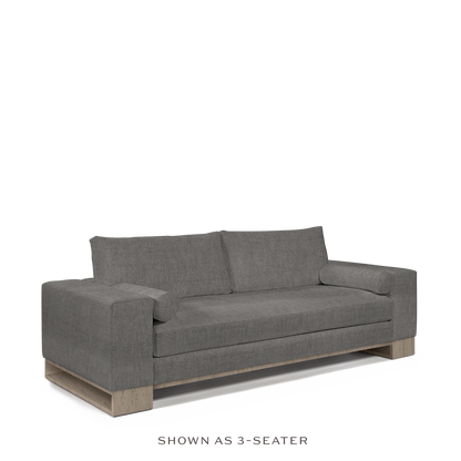 TERRA 3-seater sofa with dark grey textile and natural grey wood legs 